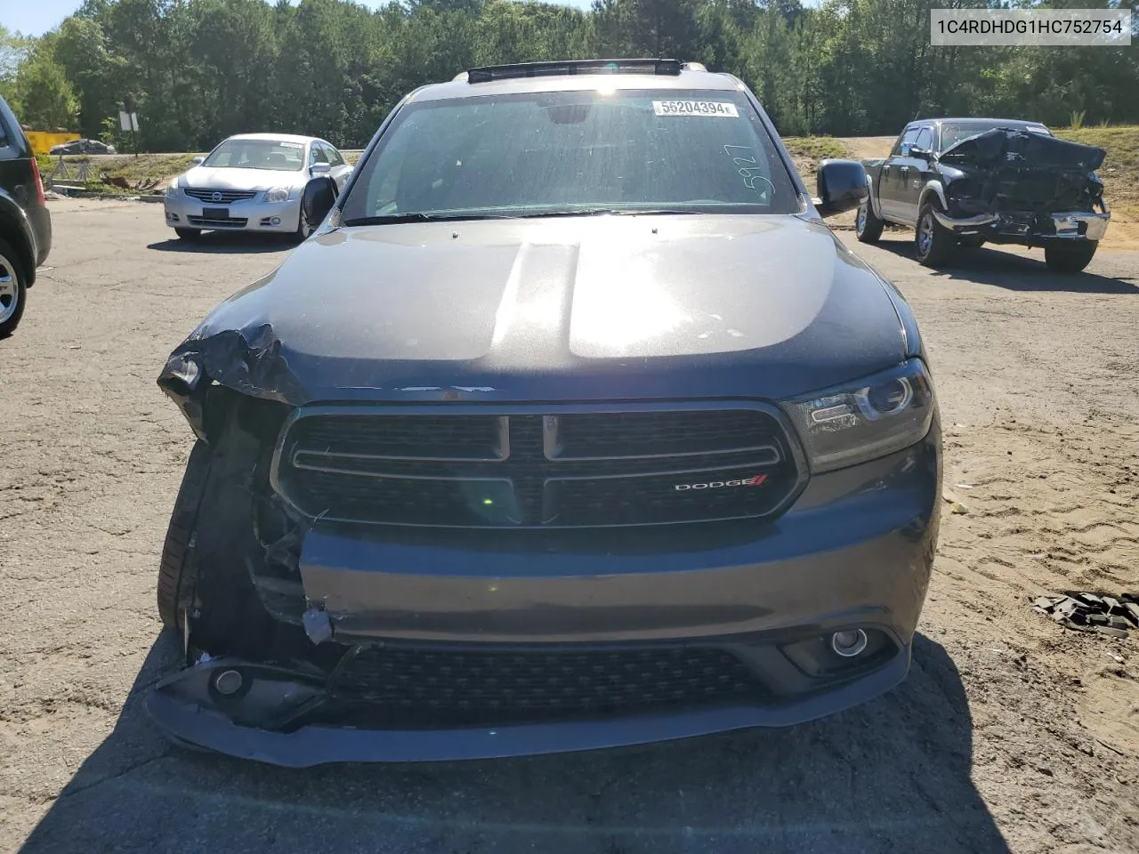 2017 Dodge Durango Gt VIN: 1C4RDHDG1HC752754 Lot: 56204394