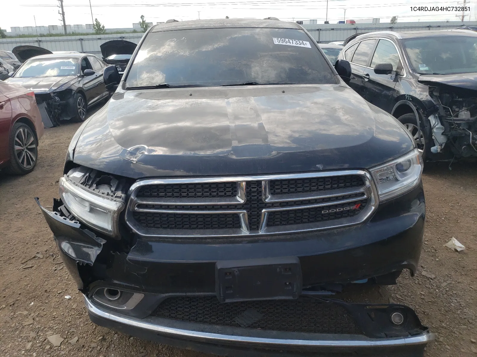 2017 Dodge Durango Sxt VIN: 1C4RDJAG4HC732851 Lot: 59647334