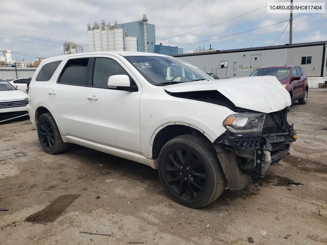 2017 Dodge Durango Gt VIN: 1C4RDJDG5HC817404 Lot: 62039124