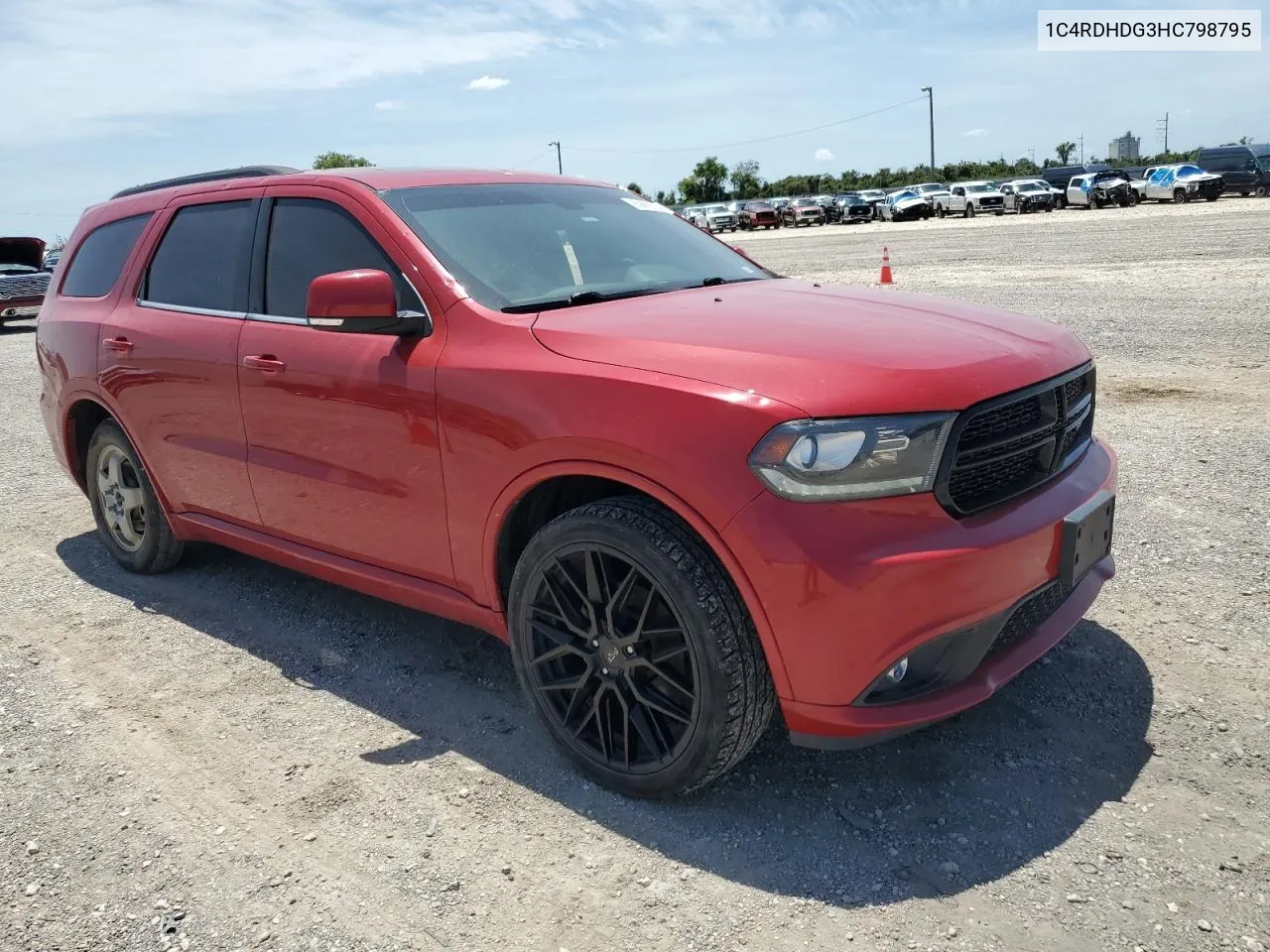 2017 Dodge Durango Gt VIN: 1C4RDHDG3HC798795 Lot: 65899304