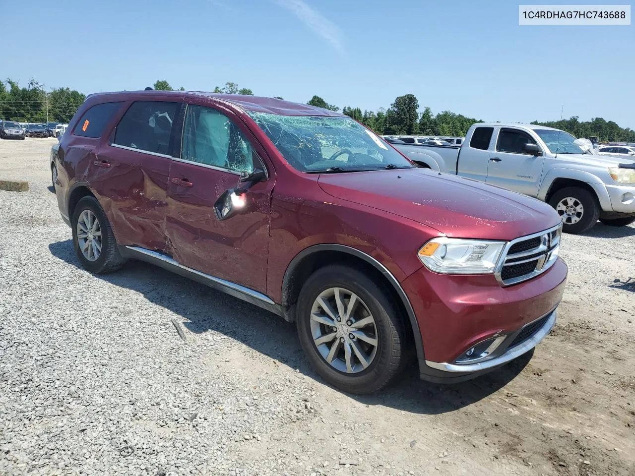 2017 Dodge Durango Sxt VIN: 1C4RDHAG7HC743688 Lot: 68184104