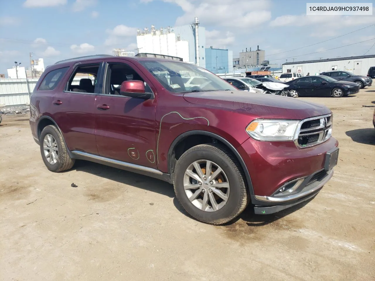 2017 Dodge Durango Sxt VIN: 1C4RDJAG9HC937498 Lot: 68939294