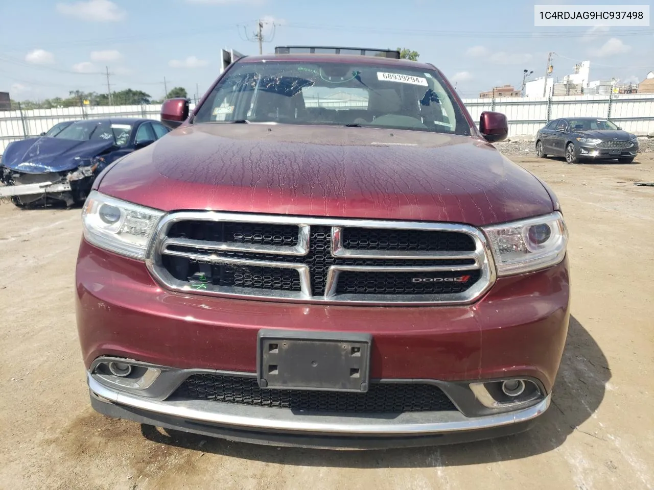 2017 Dodge Durango Sxt VIN: 1C4RDJAG9HC937498 Lot: 68939294