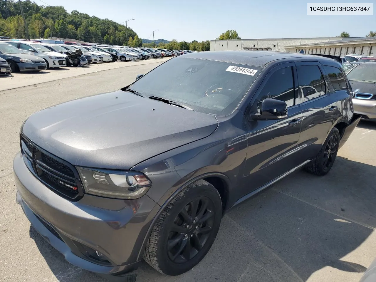 2017 Dodge Durango R/T VIN: 1C4SDHCT3HC637847 Lot: 69064244