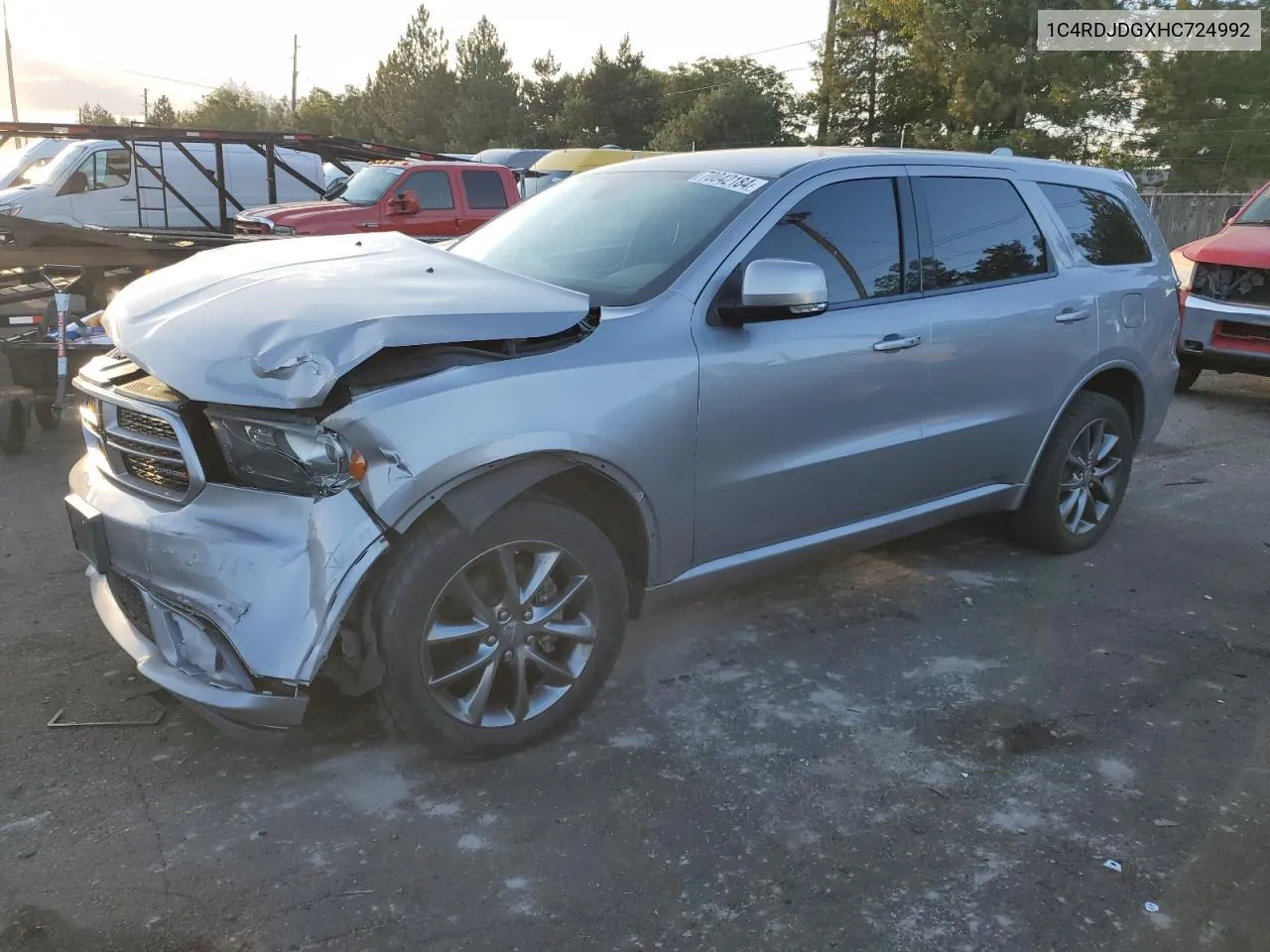 2017 Dodge Durango Gt VIN: 1C4RDJDGXHC724992 Lot: 70042184