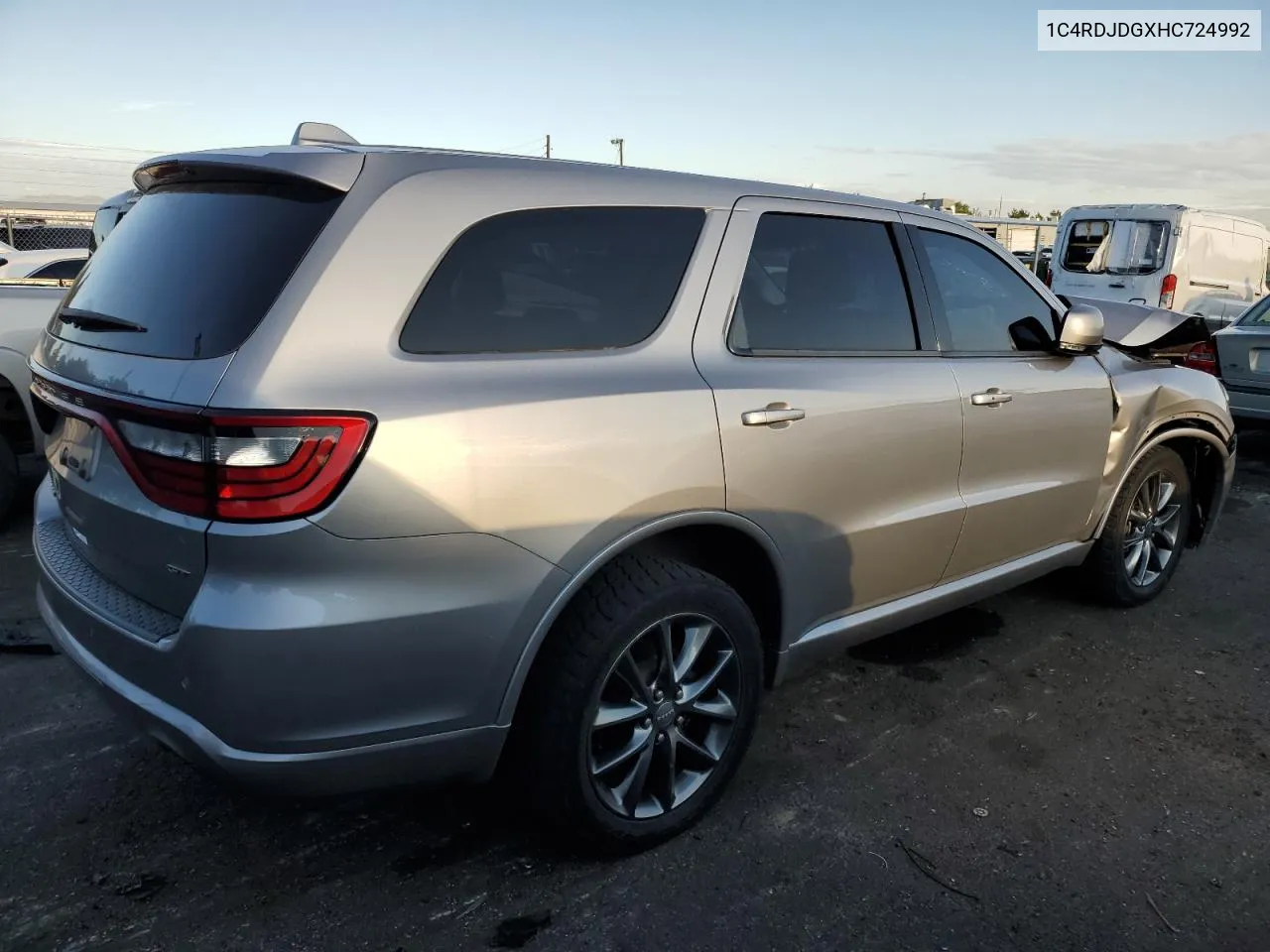 2017 Dodge Durango Gt VIN: 1C4RDJDGXHC724992 Lot: 70042184