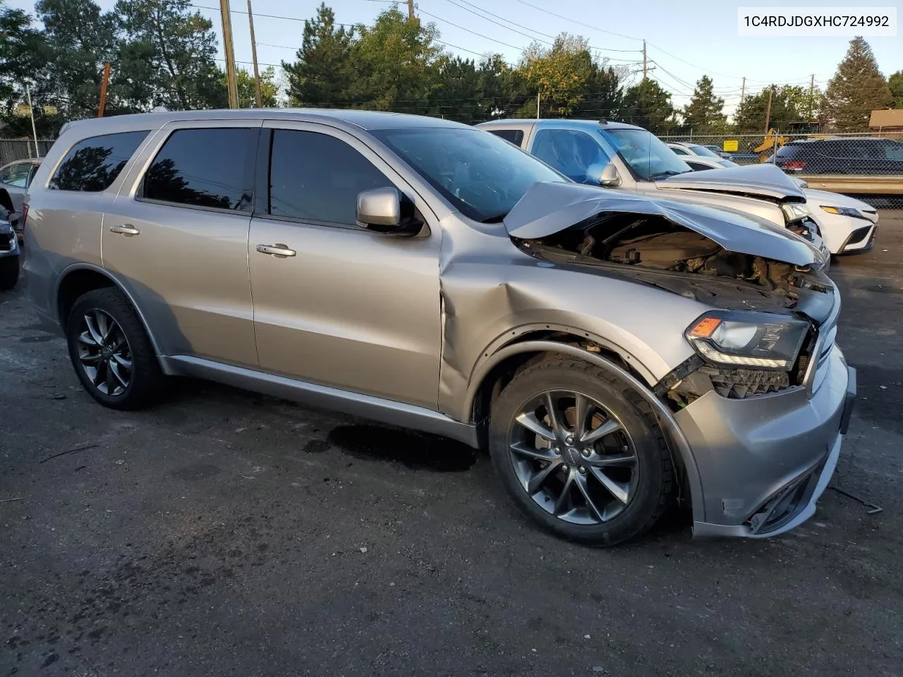 2017 Dodge Durango Gt VIN: 1C4RDJDGXHC724992 Lot: 70042184