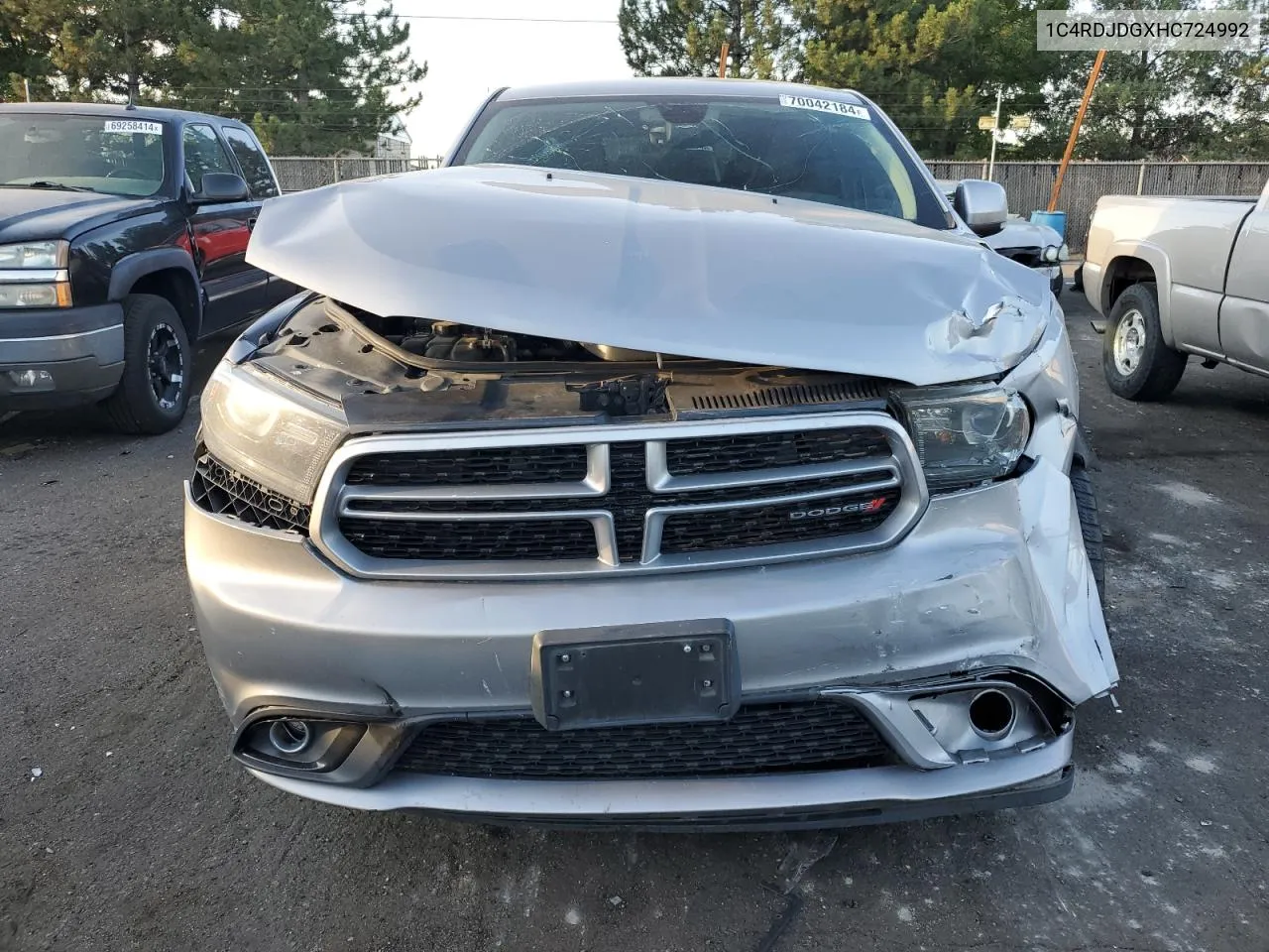 2017 Dodge Durango Gt VIN: 1C4RDJDGXHC724992 Lot: 70042184