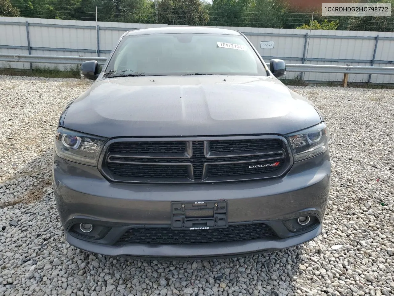 2017 Dodge Durango Gt VIN: 1C4RDHDG2HC798772 Lot: 70472134