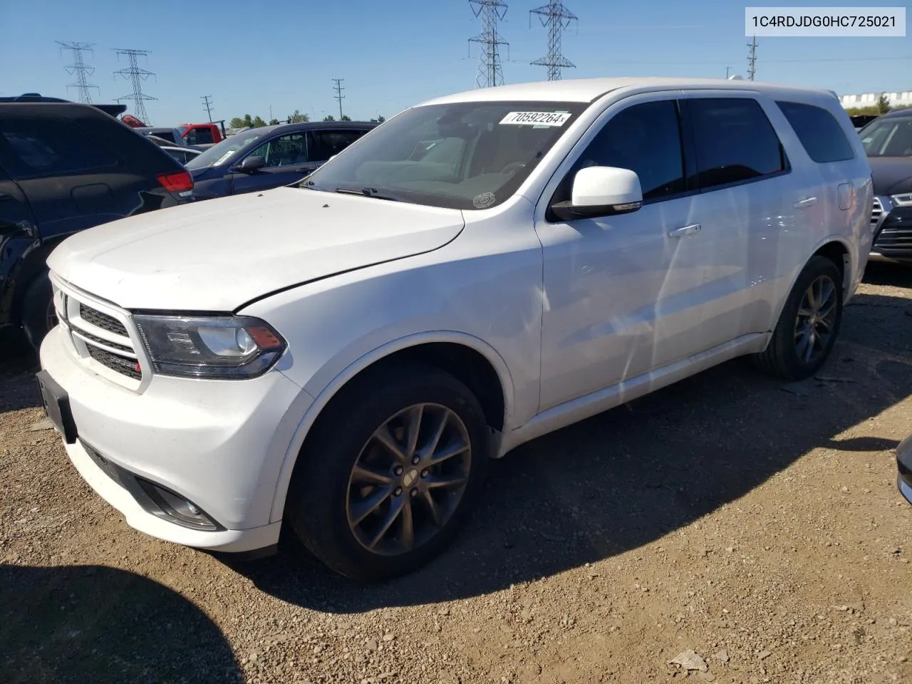 2017 Dodge Durango Gt VIN: 1C4RDJDG0HC725021 Lot: 70592264