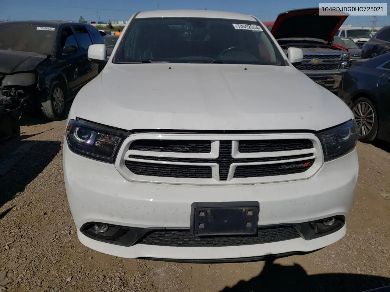 2017 Dodge Durango Gt VIN: 1C4RDJDG0HC725021 Lot: 70592264