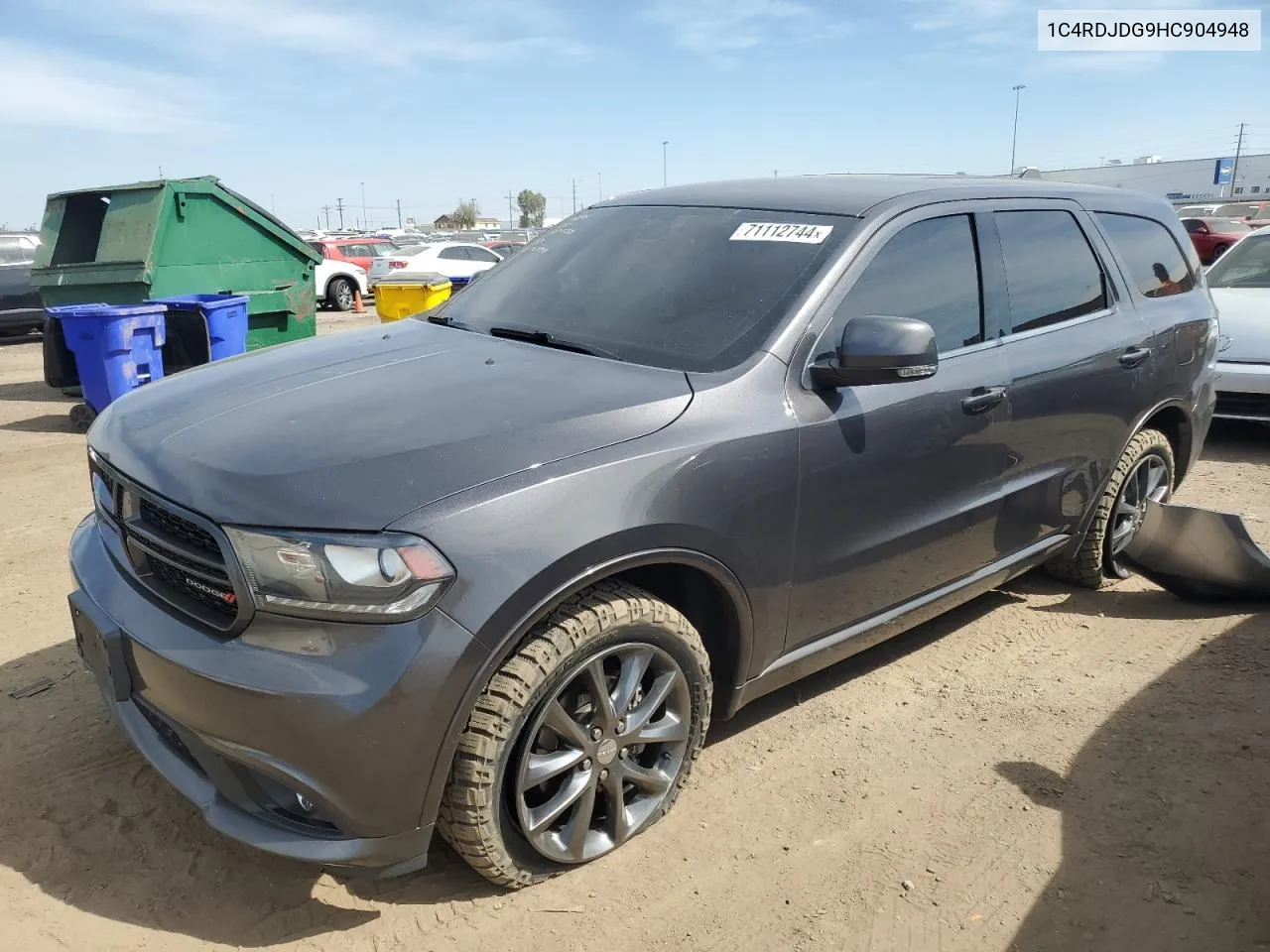 2017 Dodge Durango Gt VIN: 1C4RDJDG9HC904948 Lot: 71112744