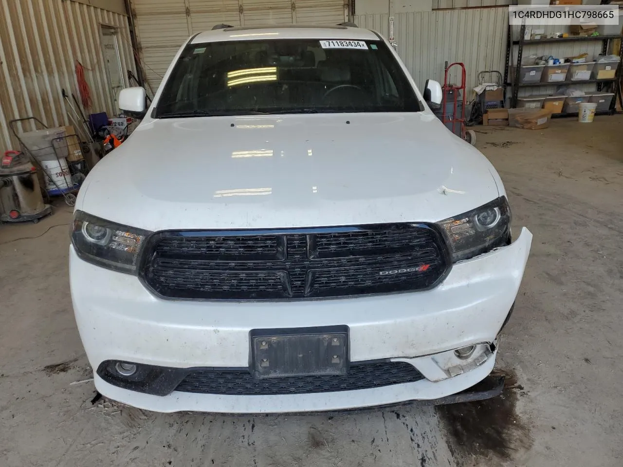 2017 Dodge Durango Gt VIN: 1C4RDHDG1HC798665 Lot: 71183434