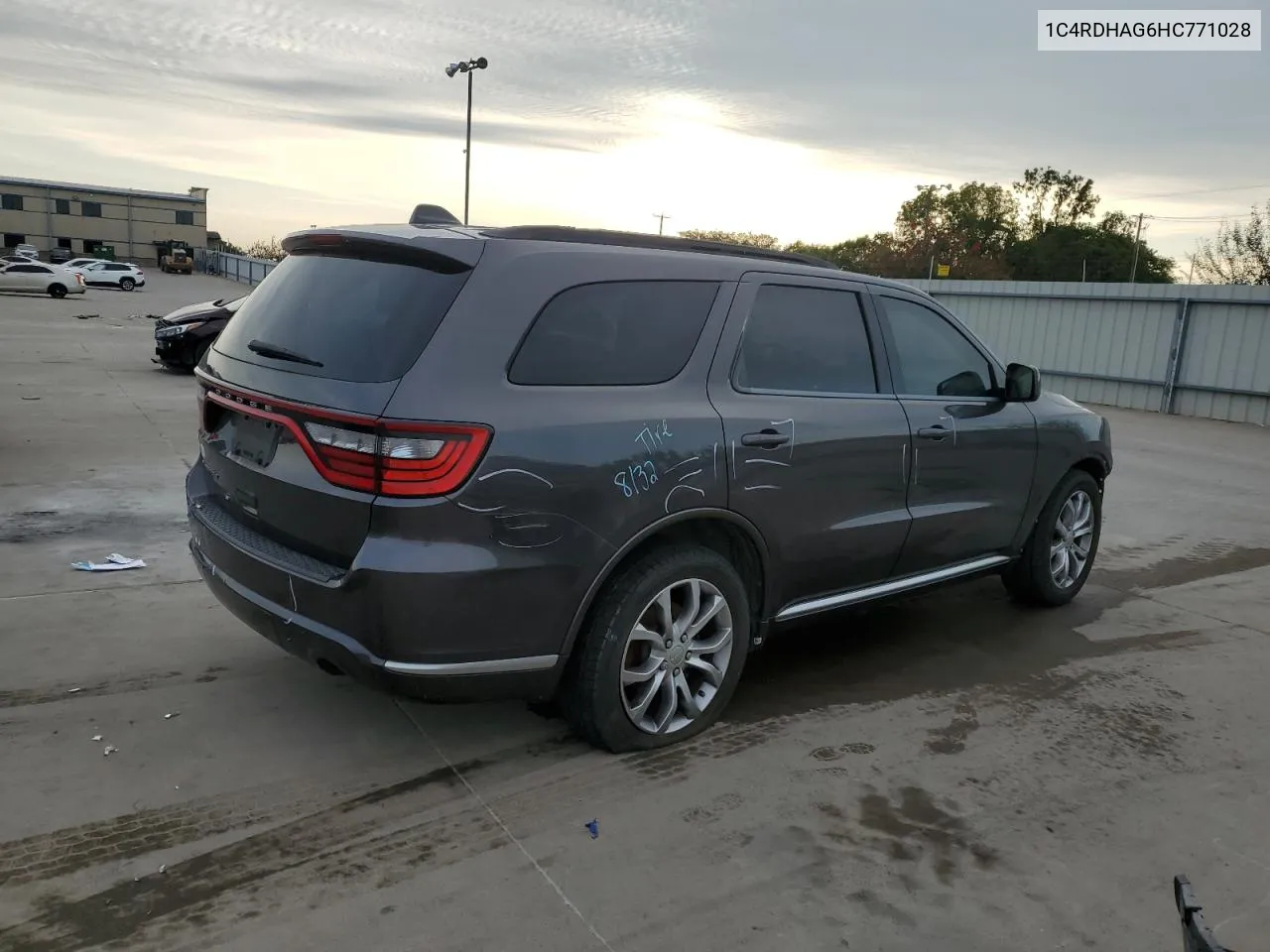 2017 Dodge Durango Sxt VIN: 1C4RDHAG6HC771028 Lot: 71473154