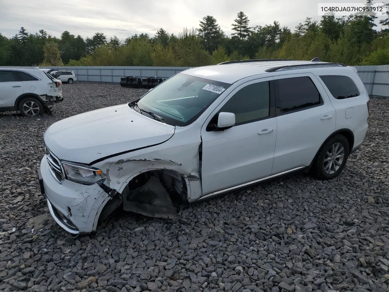 2017 Dodge Durango Sxt VIN: 1C4RDJAG7HC953912 Lot: 71718554