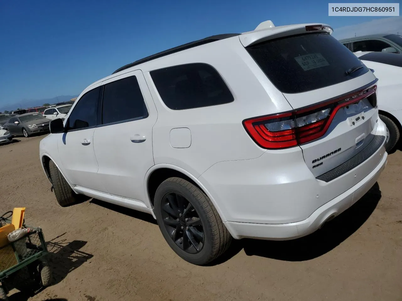 2017 Dodge Durango Gt VIN: 1C4RDJDG7HC860951 Lot: 72053034