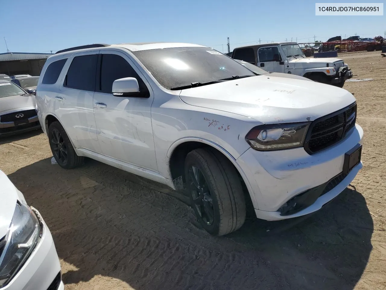 1C4RDJDG7HC860951 2017 Dodge Durango Gt