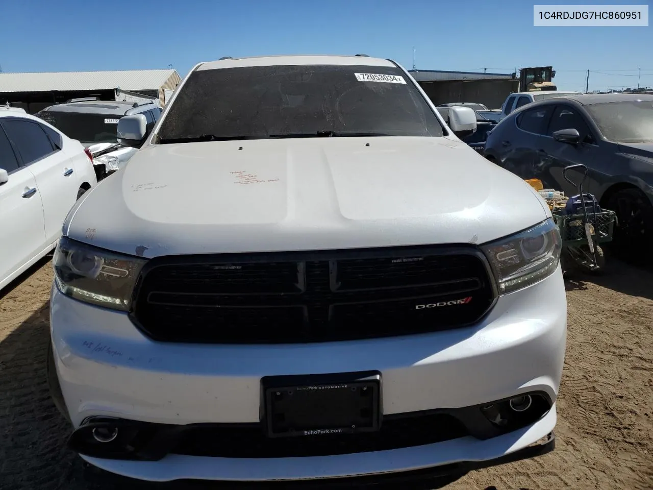 1C4RDJDG7HC860951 2017 Dodge Durango Gt