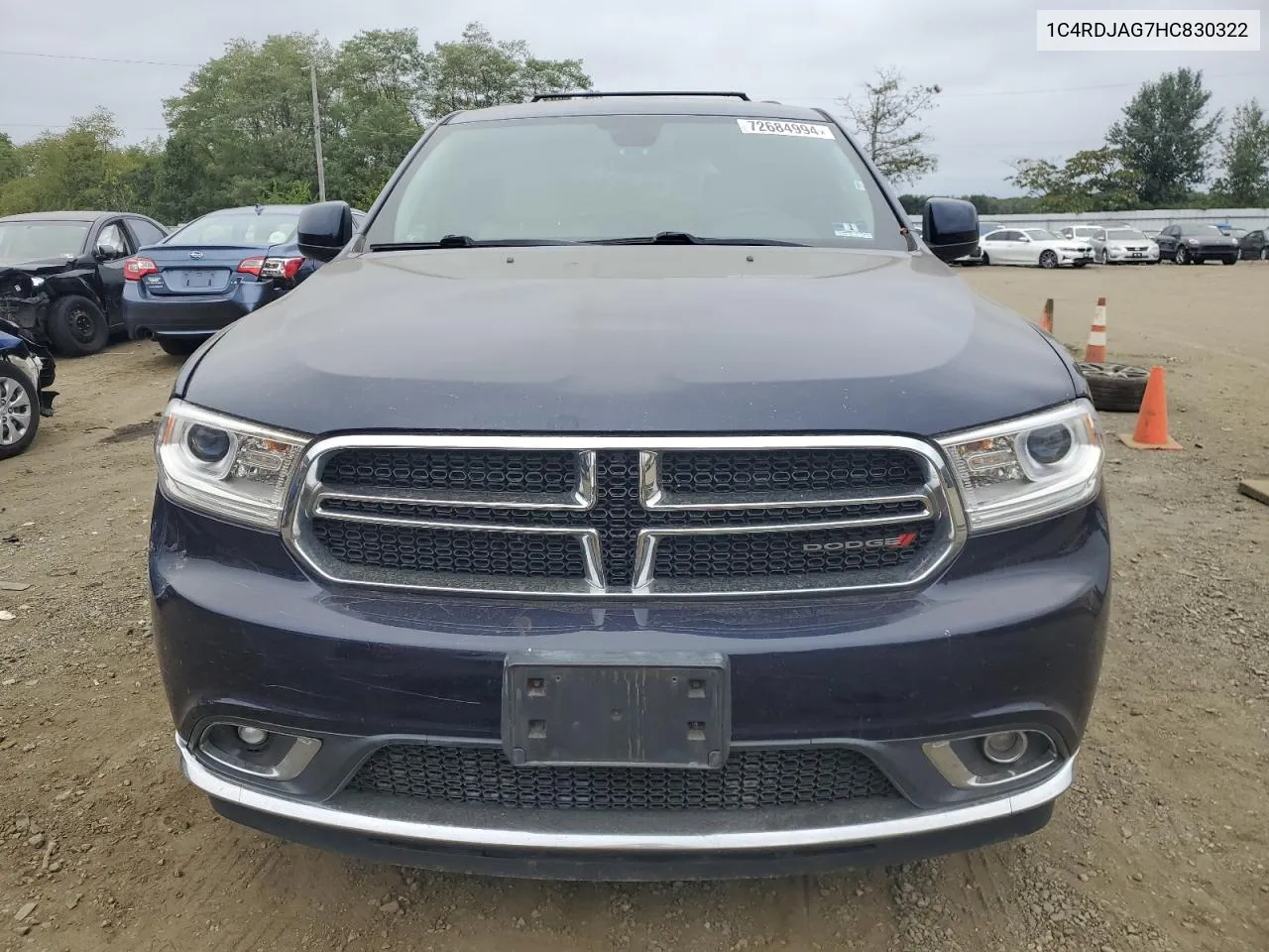 2017 Dodge Durango Sxt VIN: 1C4RDJAG7HC830322 Lot: 72684994