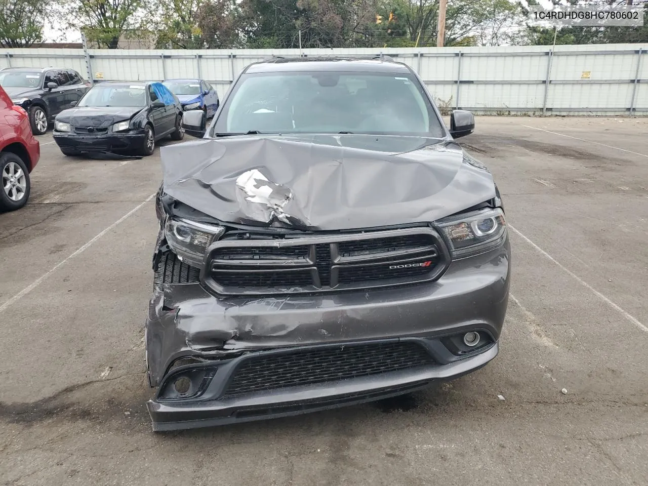 2017 Dodge Durango Gt VIN: 1C4RDHDG8HC780602 Lot: 72720714