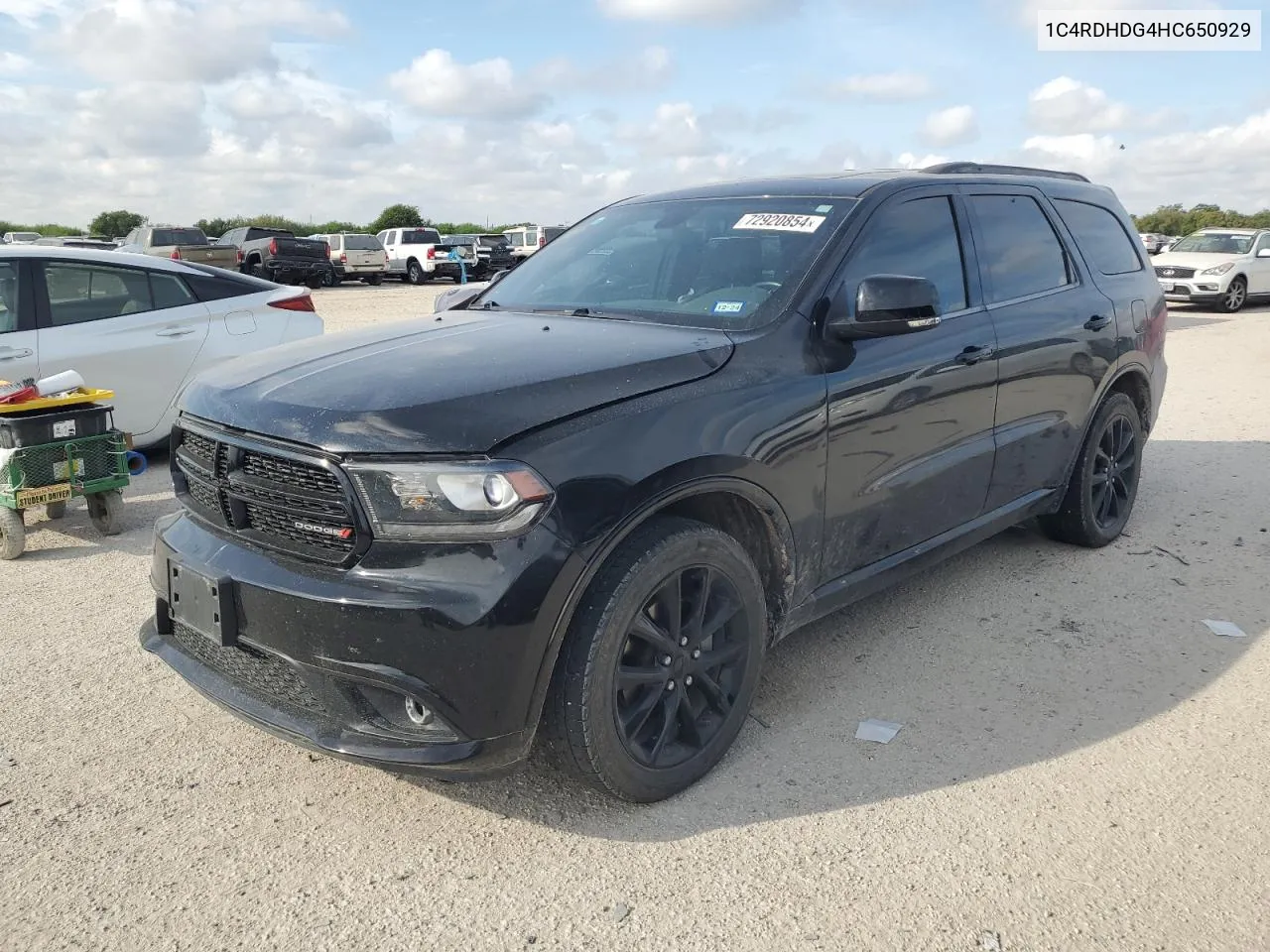 2017 Dodge Durango Gt VIN: 1C4RDHDG4HC650929 Lot: 72920854