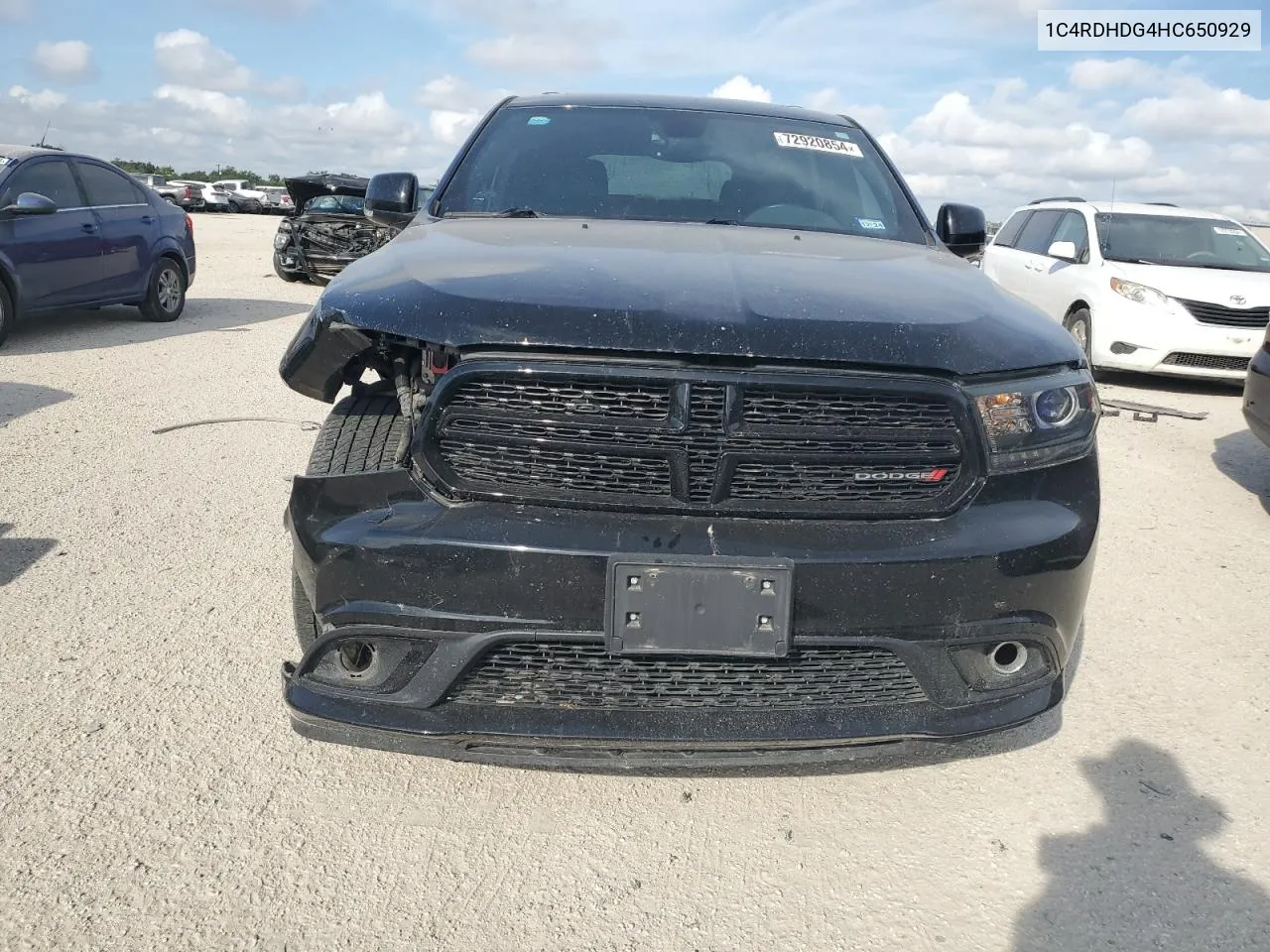 2017 Dodge Durango Gt VIN: 1C4RDHDG4HC650929 Lot: 72920854