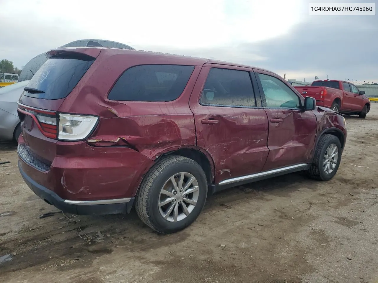 2017 Dodge Durango Sxt VIN: 1C4RDHAG7HC745960 Lot: 72998884