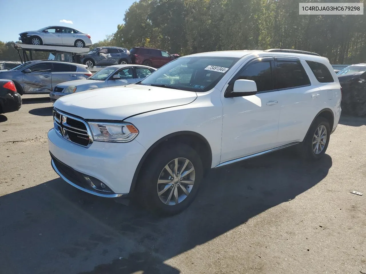 2017 Dodge Durango Sxt VIN: 1C4RDJAG3HC679298 Lot: 73491344