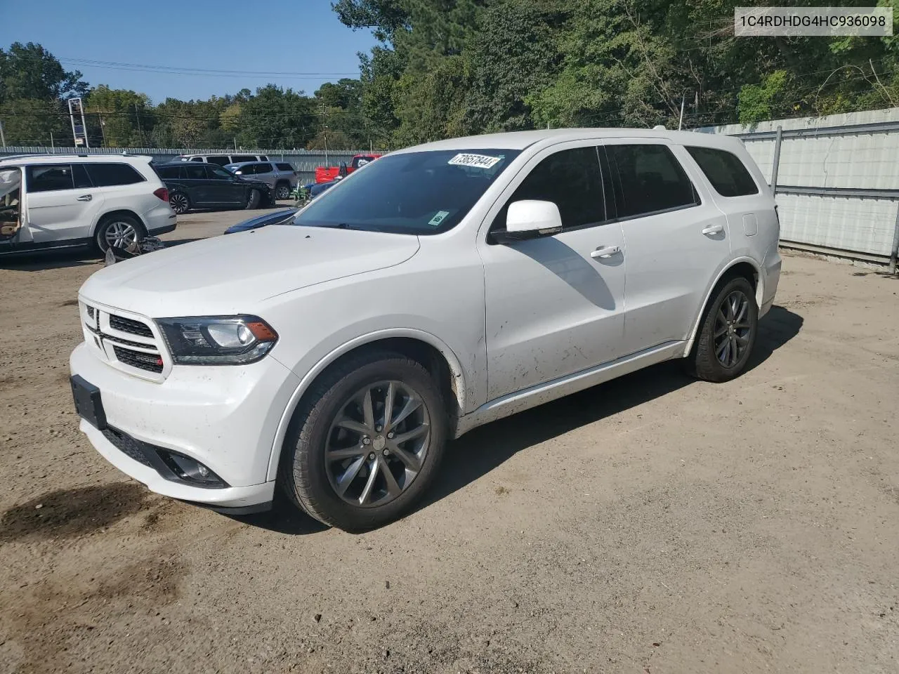 2017 Dodge Durango Gt VIN: 1C4RDHDG4HC936098 Lot: 73657844