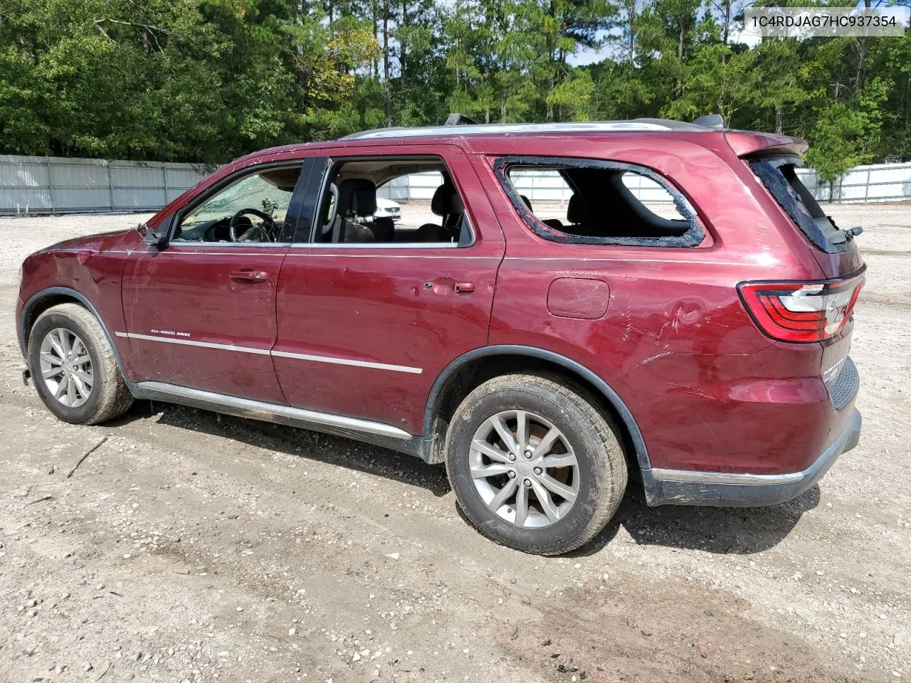 2017 Dodge Durango Sxt VIN: 1C4RDJAG7HC937354 Lot: 74315624