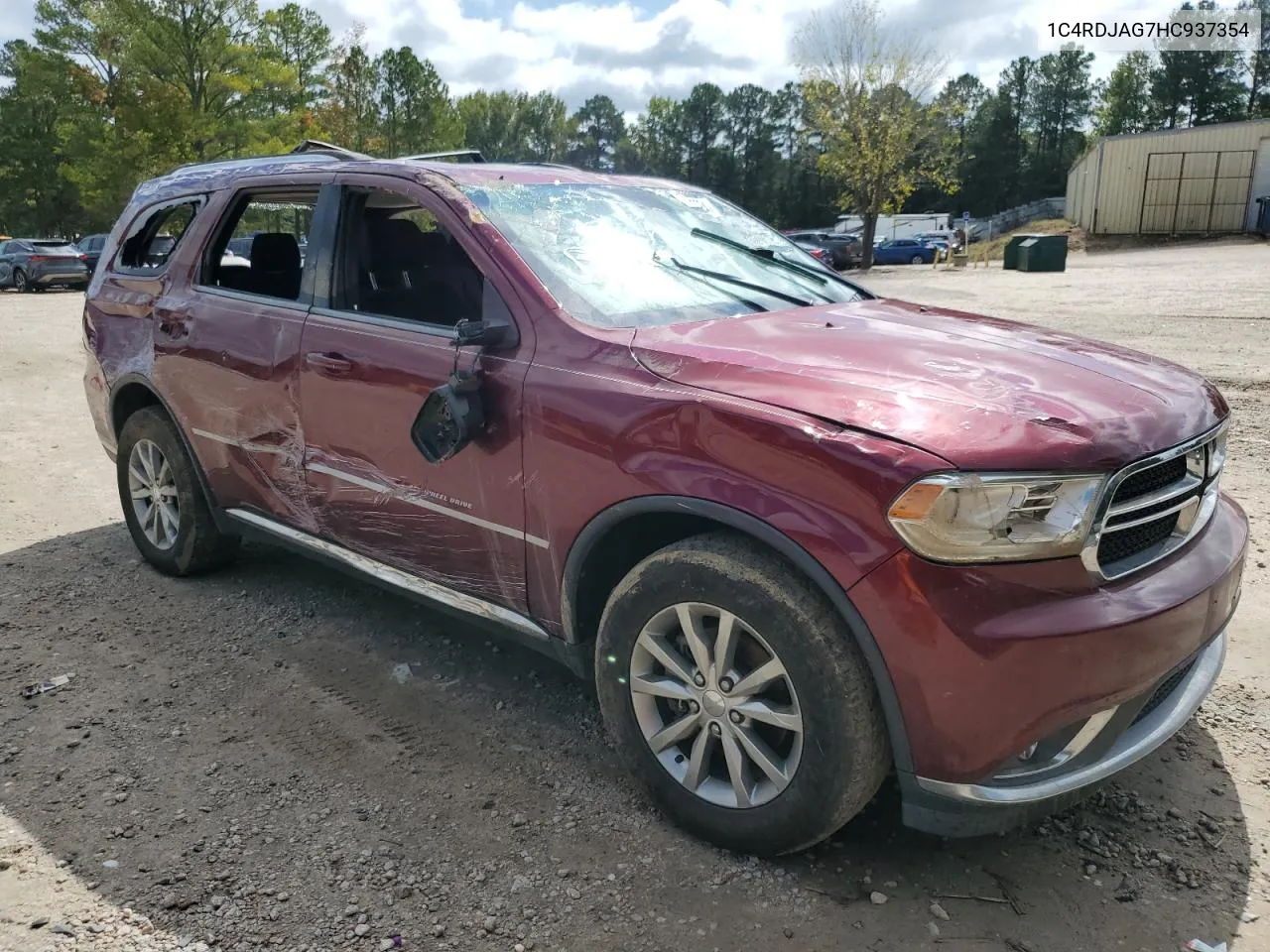 2017 Dodge Durango Sxt VIN: 1C4RDJAG7HC937354 Lot: 74315624