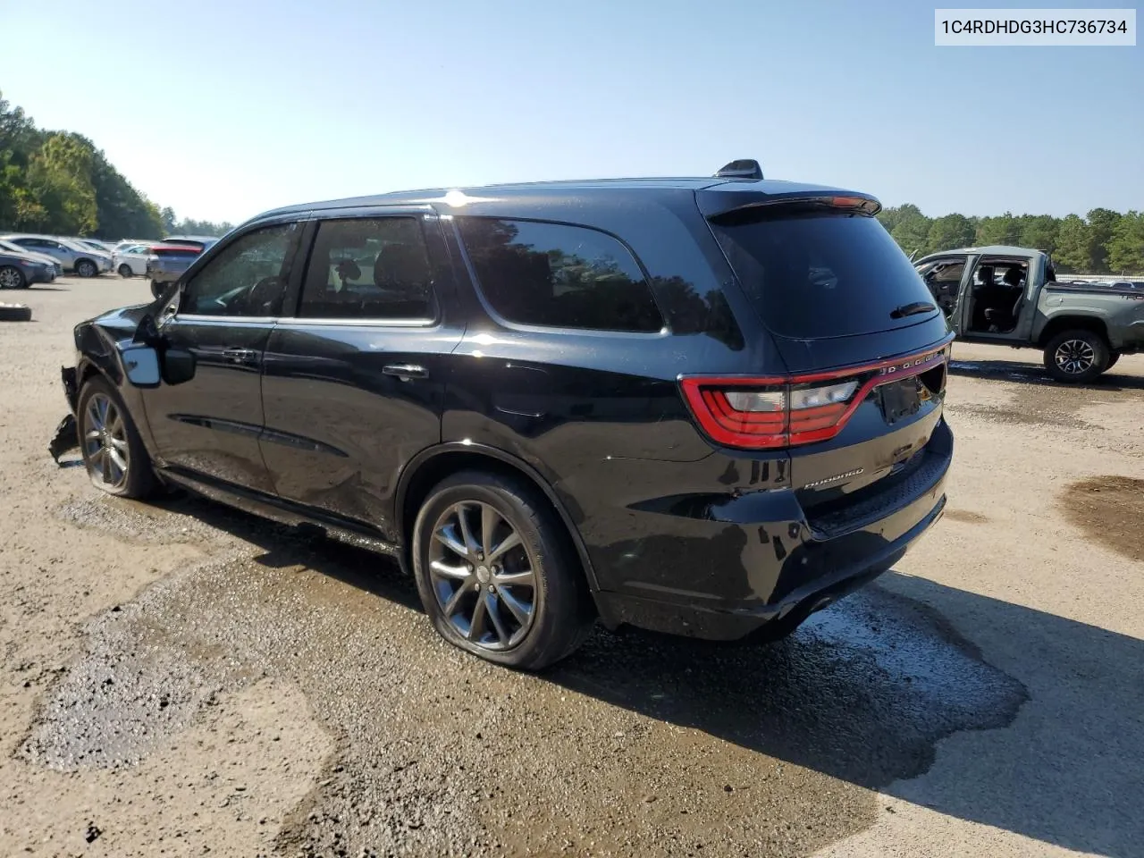 2017 Dodge Durango Gt VIN: 1C4RDHDG3HC736734 Lot: 74629324