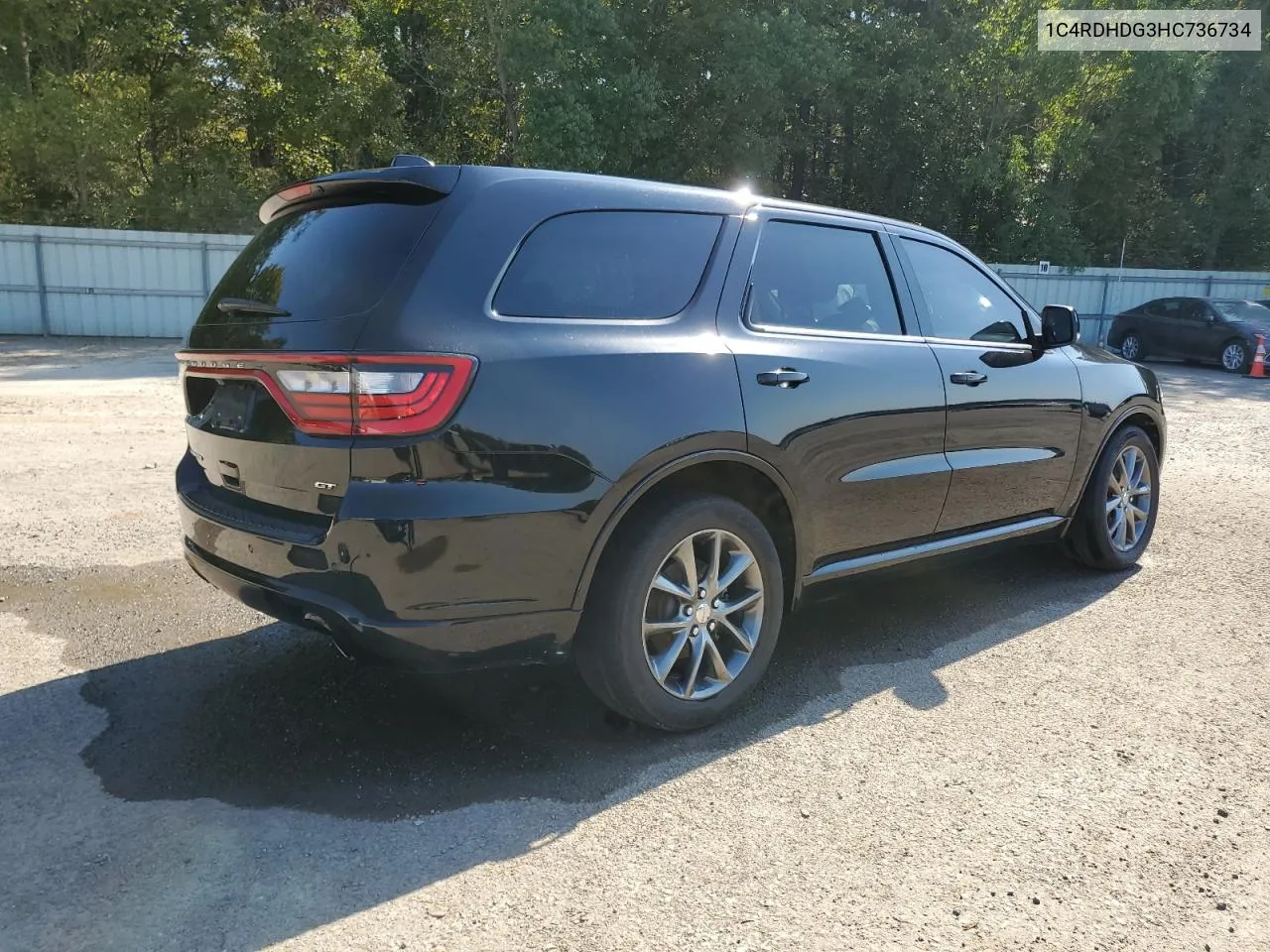 2017 Dodge Durango Gt VIN: 1C4RDHDG3HC736734 Lot: 74629324