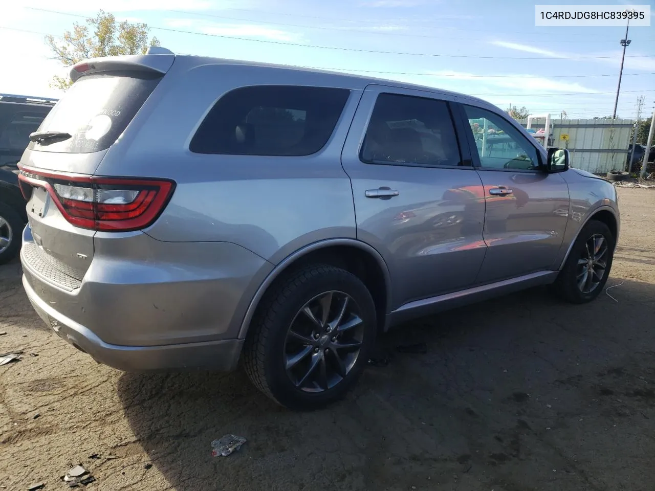 1C4RDJDG8HC839395 2017 Dodge Durango Gt