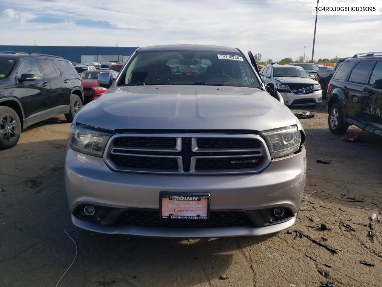 2017 Dodge Durango Gt VIN: 1C4RDJDG8HC839395 Lot: 74790234