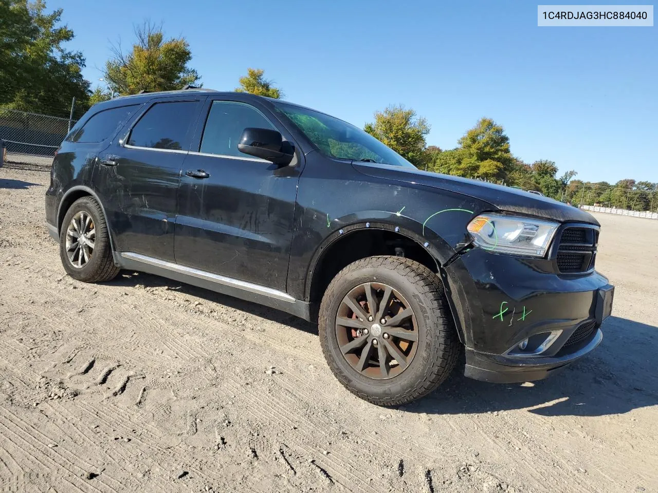 2017 Dodge Durango Sxt VIN: 1C4RDJAG3HC884040 Lot: 75099844