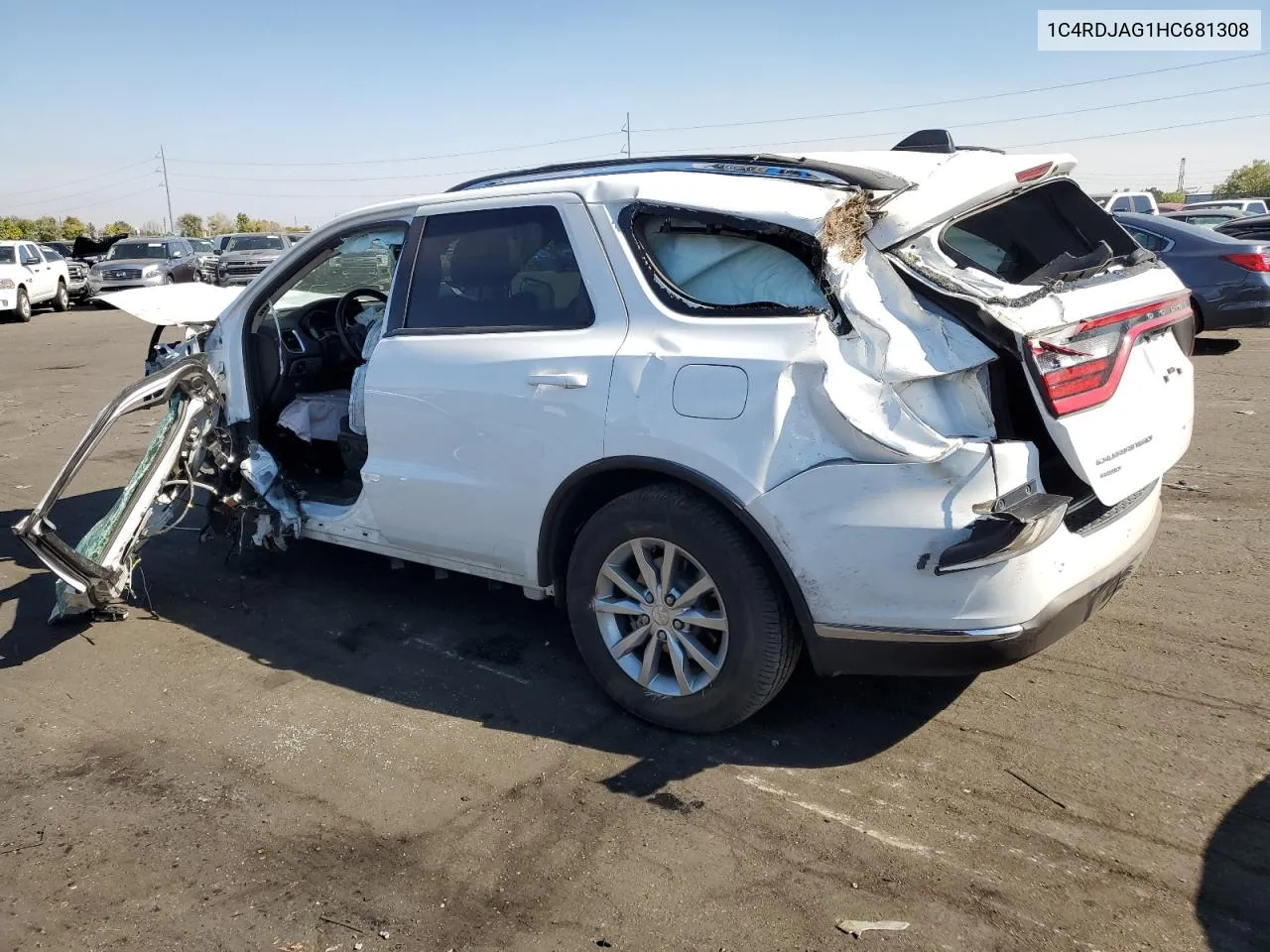 2017 Dodge Durango Sxt VIN: 1C4RDJAG1HC681308 Lot: 75243034