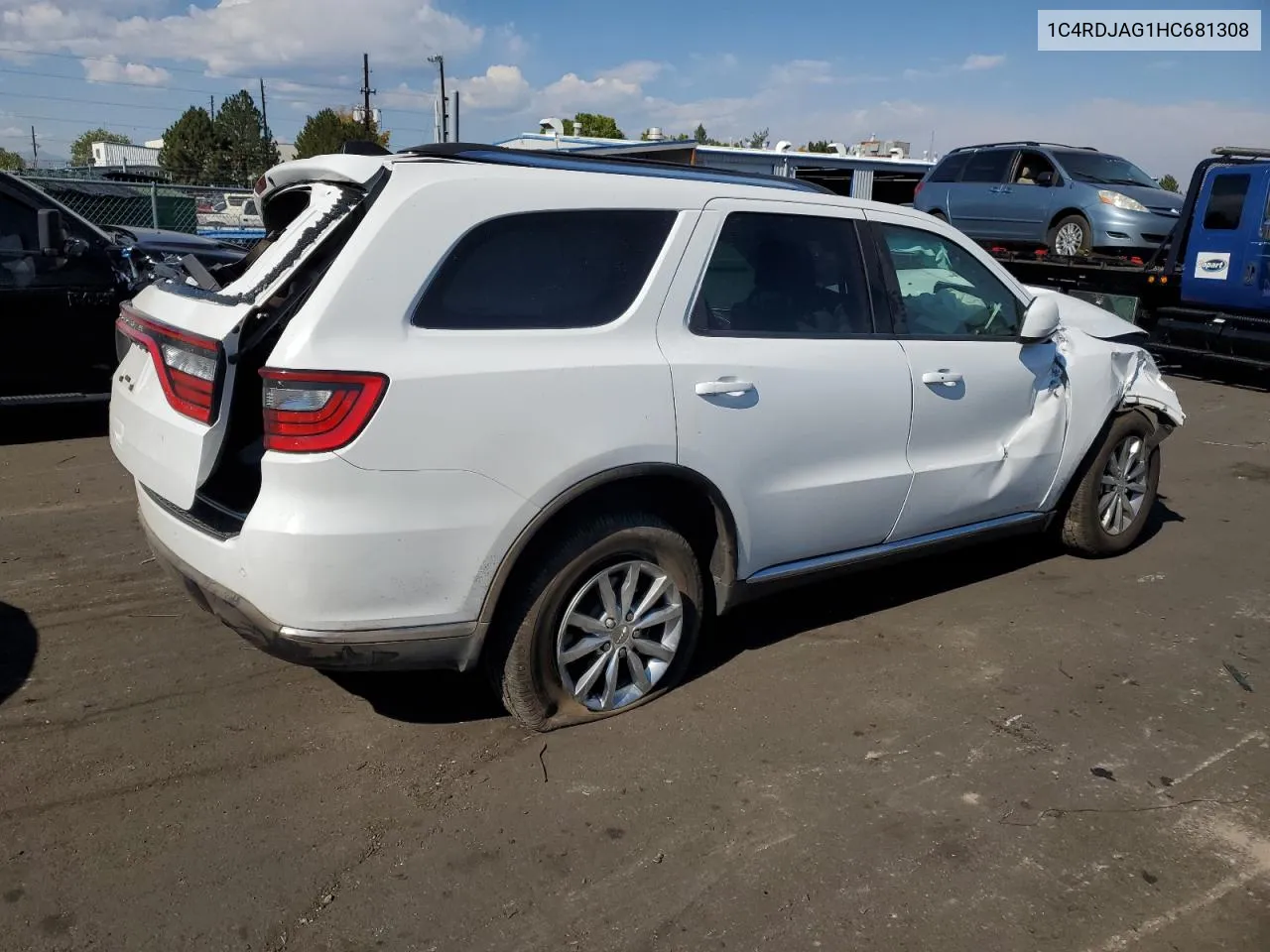 2017 Dodge Durango Sxt VIN: 1C4RDJAG1HC681308 Lot: 75243034