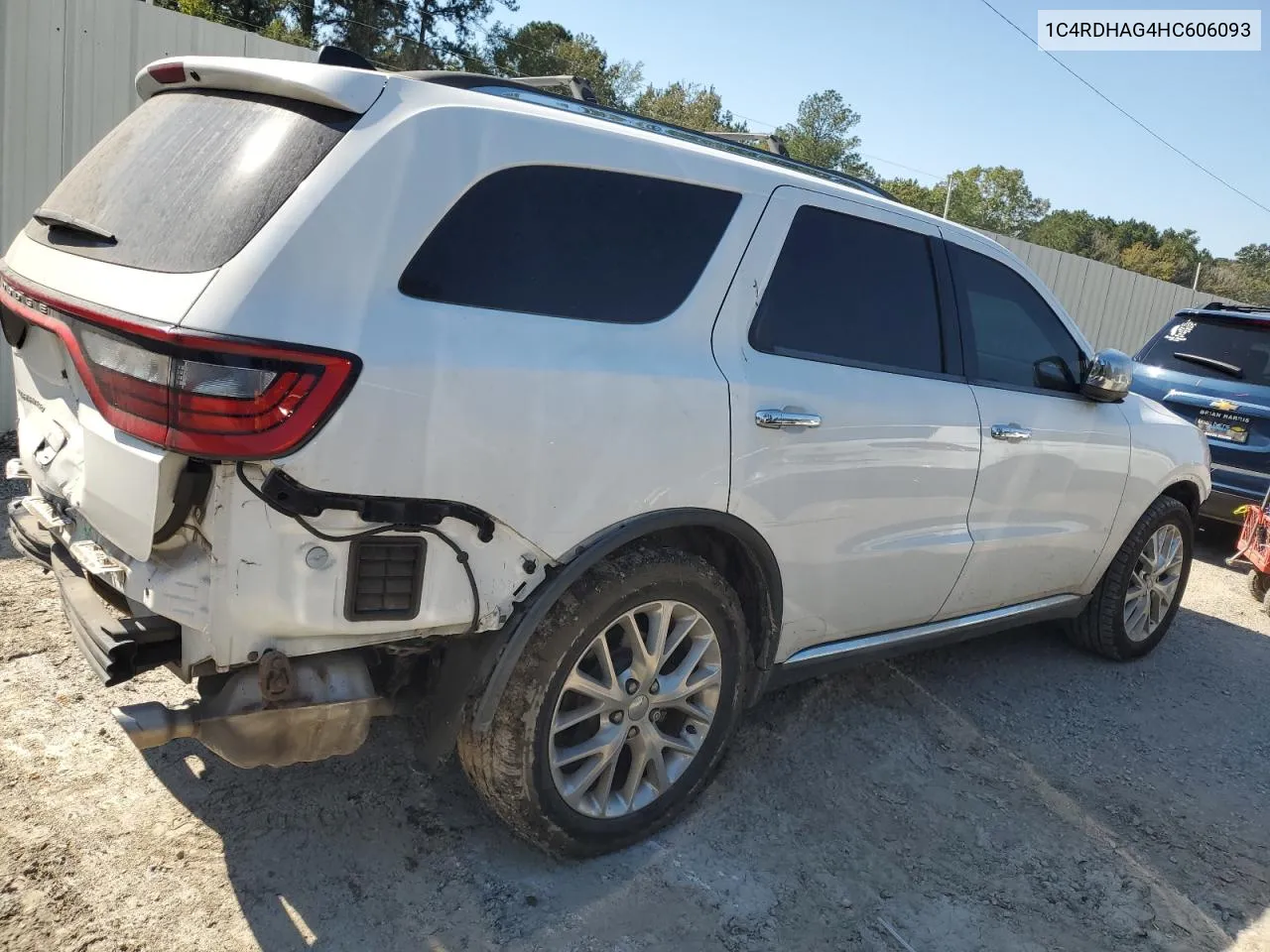 2017 Dodge Durango Sxt VIN: 1C4RDHAG4HC606093 Lot: 75258684