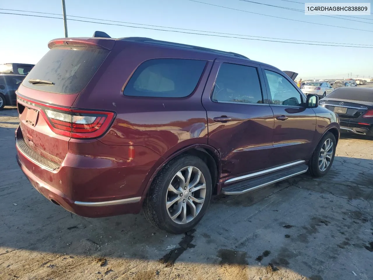 2017 Dodge Durango Sxt VIN: 1C4RDHAG8HC838809 Lot: 75265284