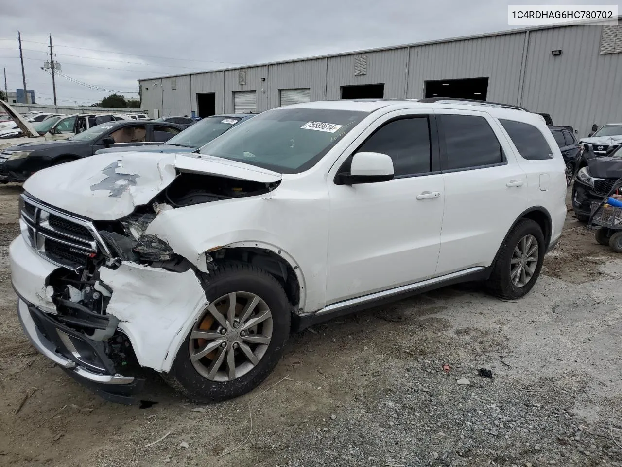 2017 Dodge Durango Sxt VIN: 1C4RDHAG6HC780702 Lot: 75589614