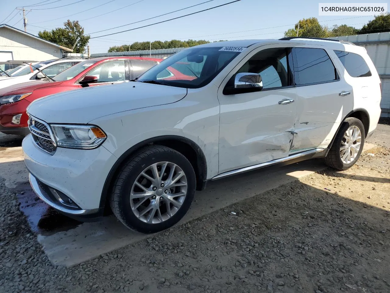 2017 Dodge Durango Sxt VIN: 1C4RDHAG5HC651026 Lot: 76002514