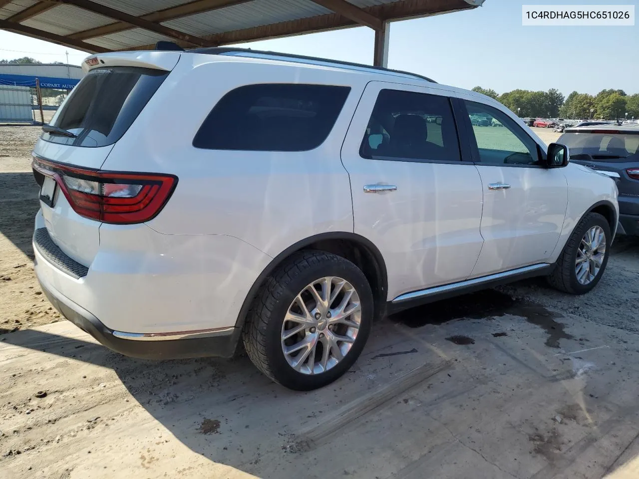 2017 Dodge Durango Sxt VIN: 1C4RDHAG5HC651026 Lot: 76002514