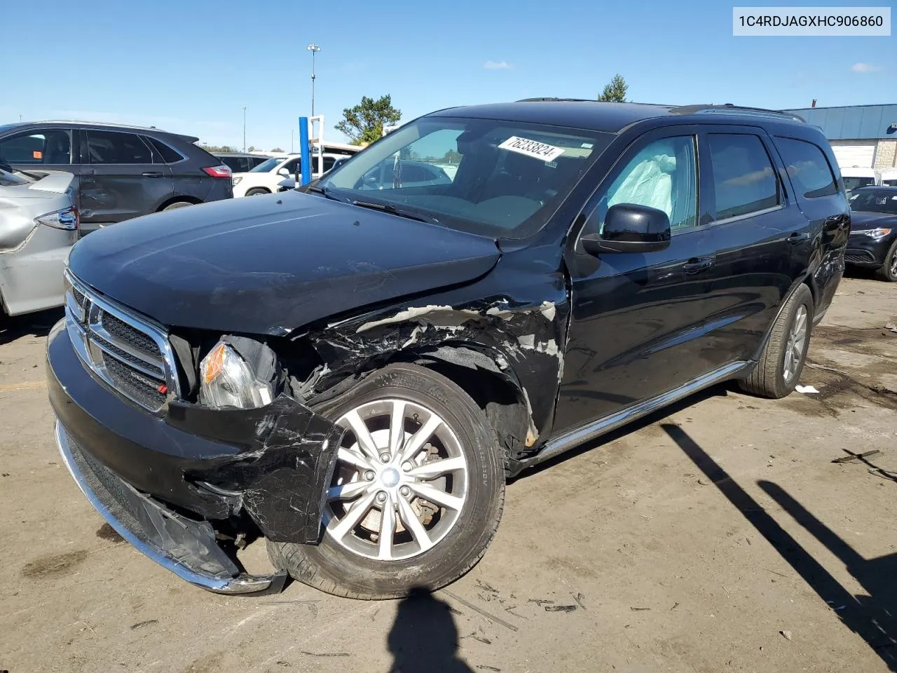 2017 Dodge Durango Sxt VIN: 1C4RDJAGXHC906860 Lot: 76233824