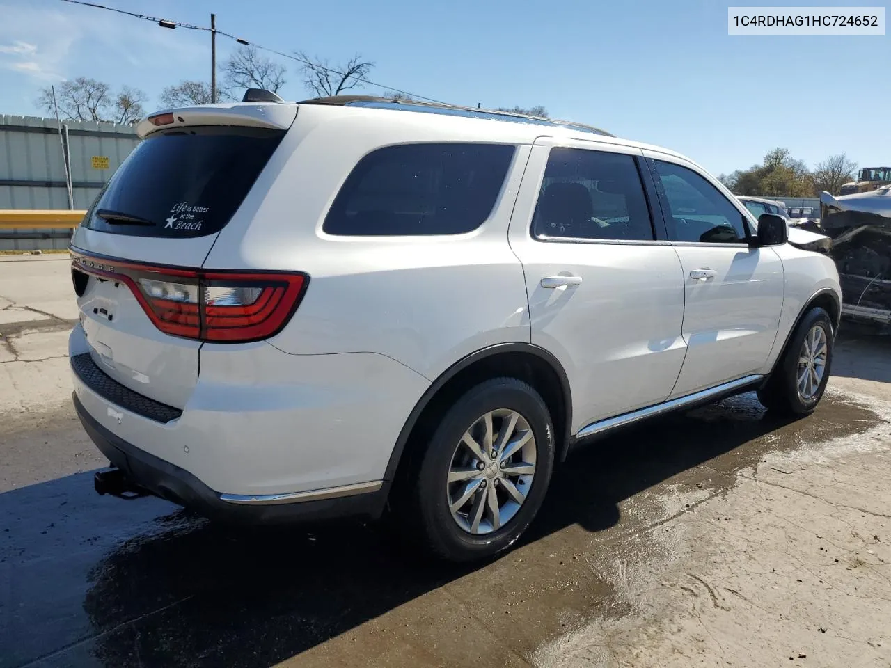 2017 Dodge Durango Sxt VIN: 1C4RDHAG1HC724652 Lot: 77320244