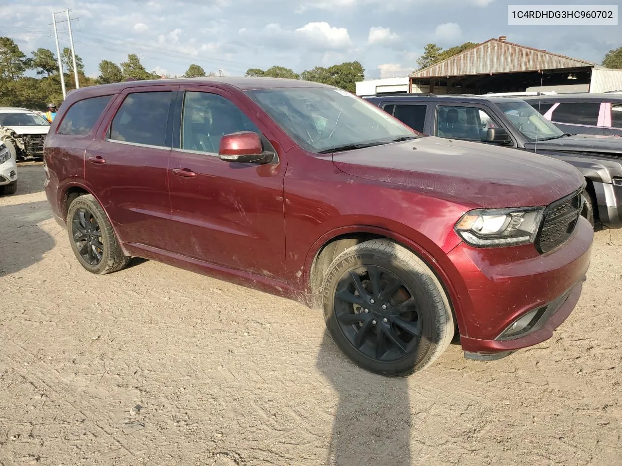 2017 Dodge Durango Gt VIN: 1C4RDHDG3HC960702 Lot: 77649274