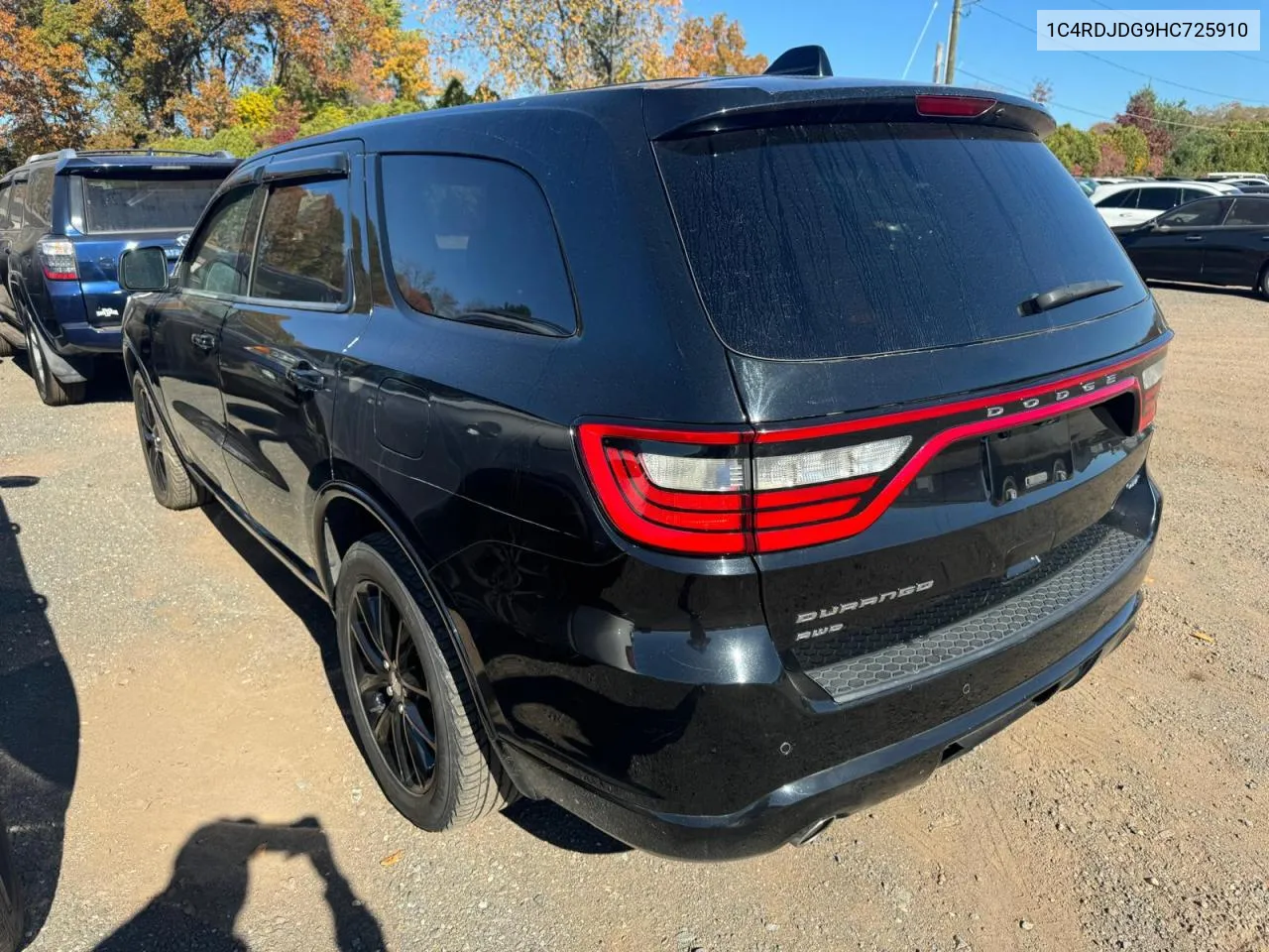 2017 Dodge Durango Gt VIN: 1C4RDJDG9HC725910 Lot: 78206184