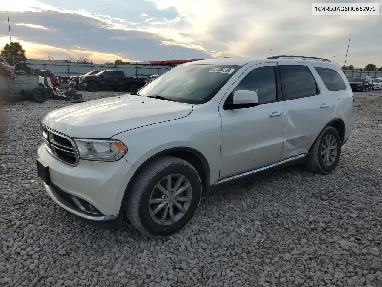 2017 Dodge Durango Sxt VIN: 1C4RDJAG6HC652970 Lot: 78480564