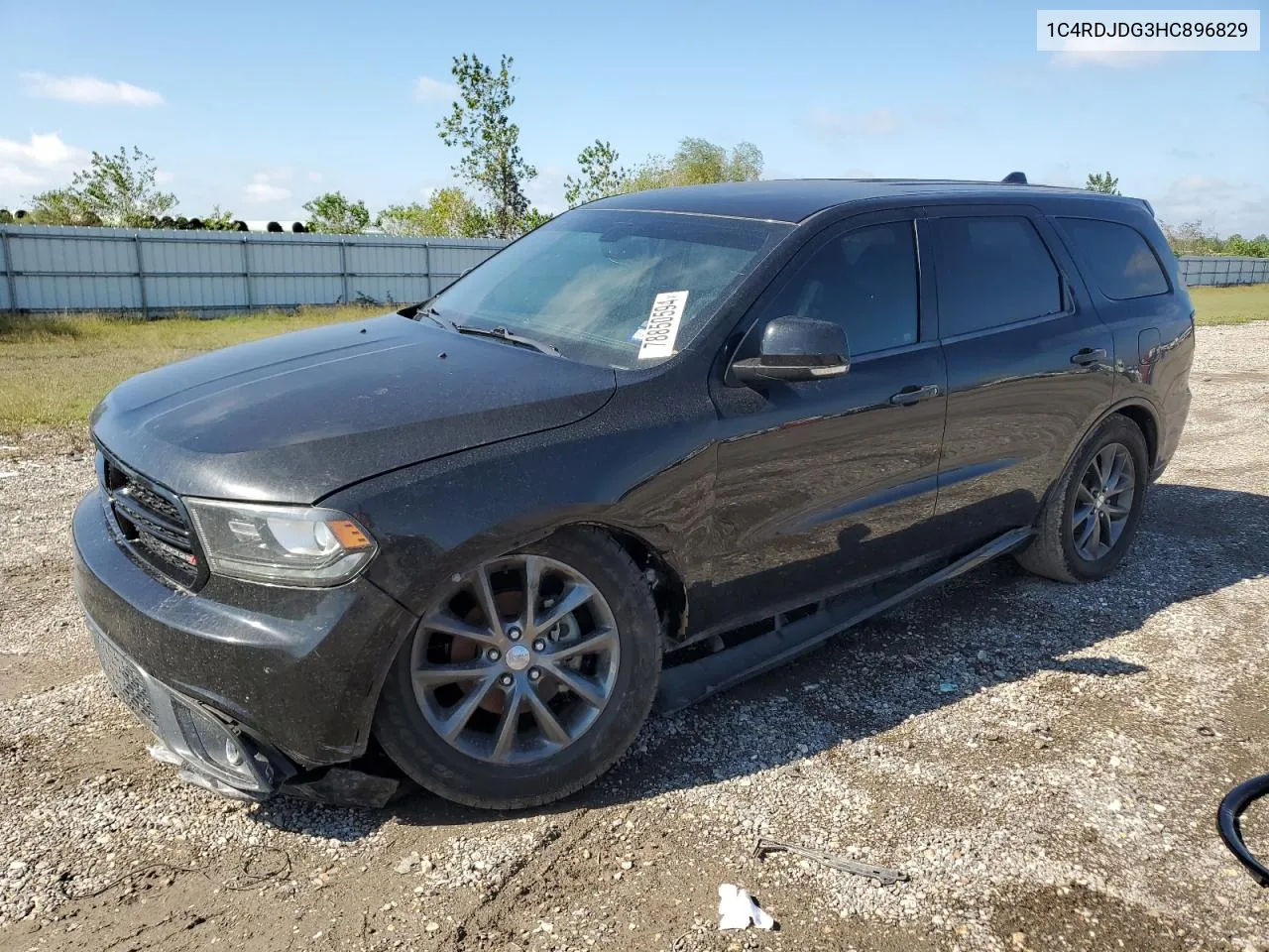 2017 Dodge Durango Gt VIN: 1C4RDJDG3HC896829 Lot: 78850594