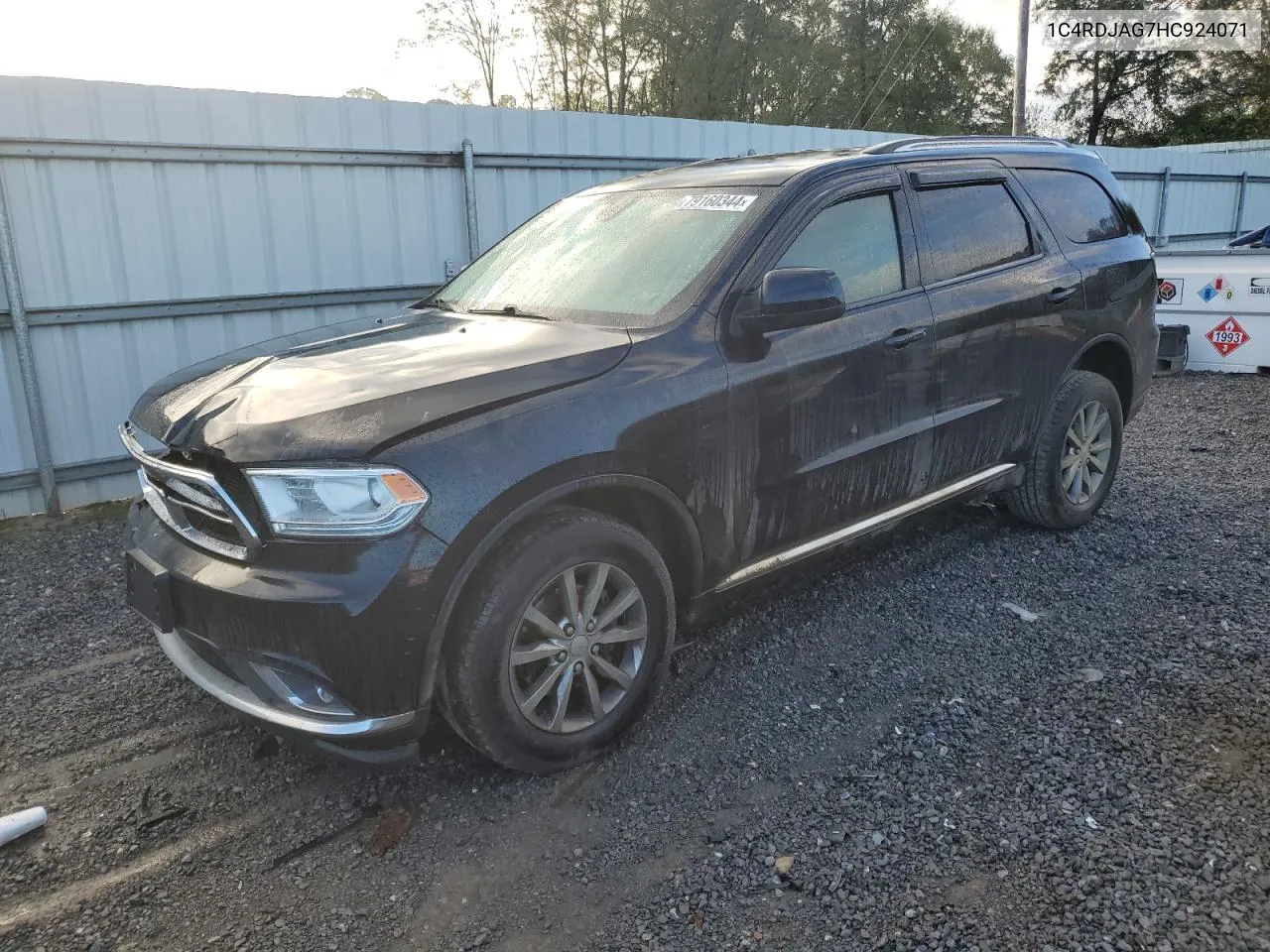 2017 Dodge Durango Sxt VIN: 1C4RDJAG7HC924071 Lot: 79160344